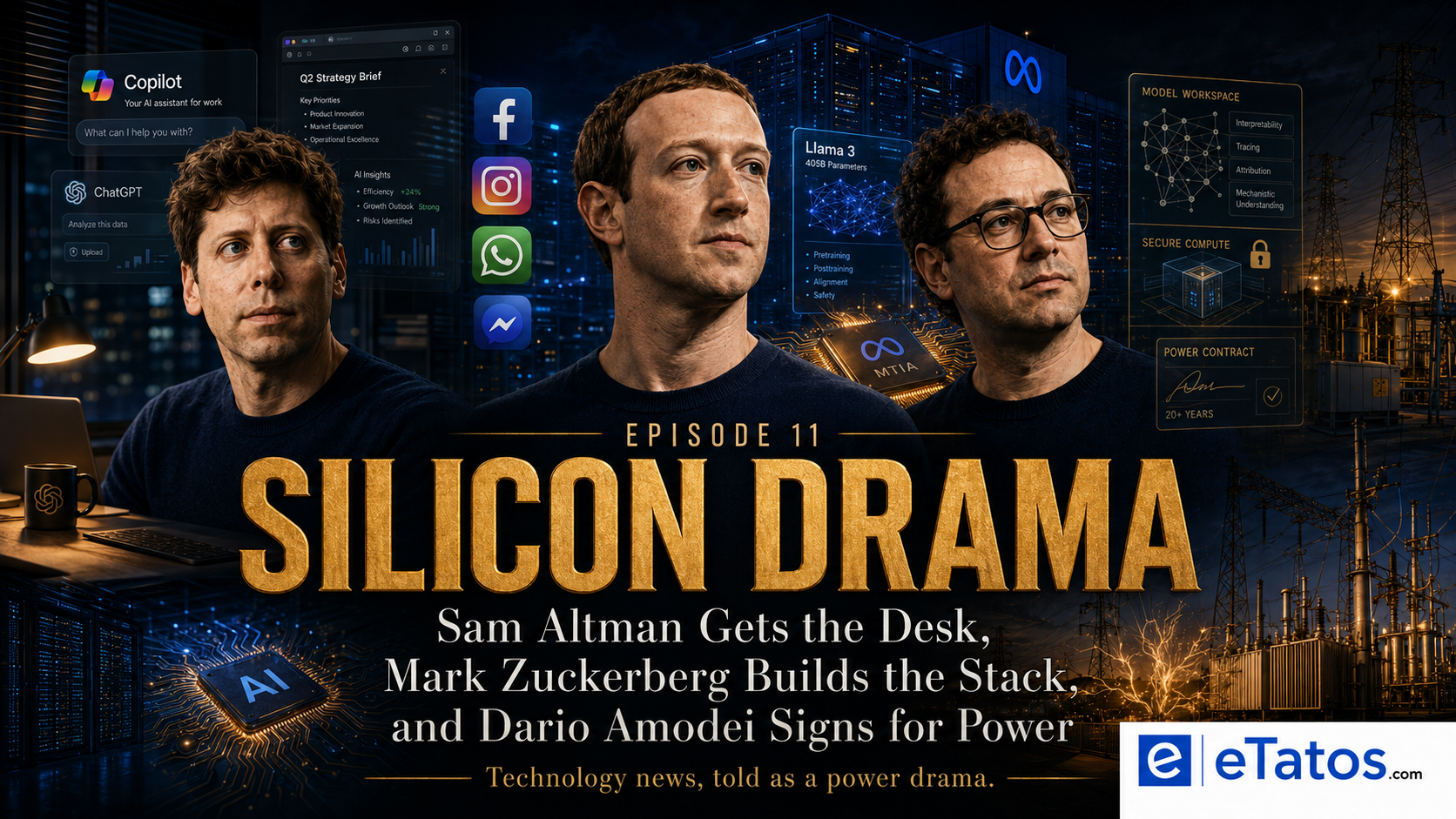 Read more about the article Silicon Drama – Episode 11: Sam Altman Gets the Desk, Mark Zuckerberg Builds the Stack and Dario Amodei Signs for Power