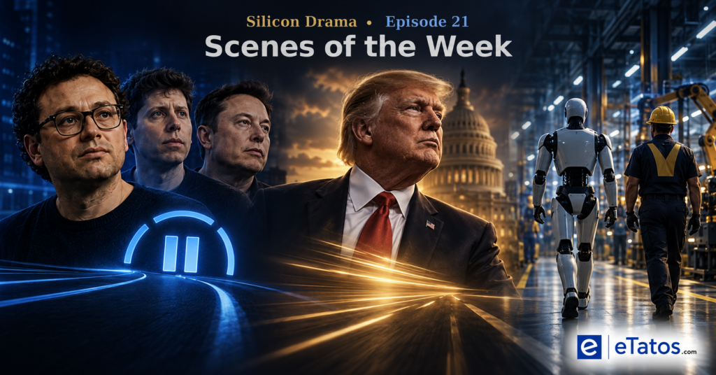Dario Amodei asks frontier AI to slow down, Sam Altman and Elon Musk back the warning, and Donald Trump pushes the opposite direction. Episode 21 follows the fight over AI speed, OpenAI’s IPO decision, Nvidia’s reported Anthropic talks, China’s BRICS open-source proposal and the next step in humanoid robotics.