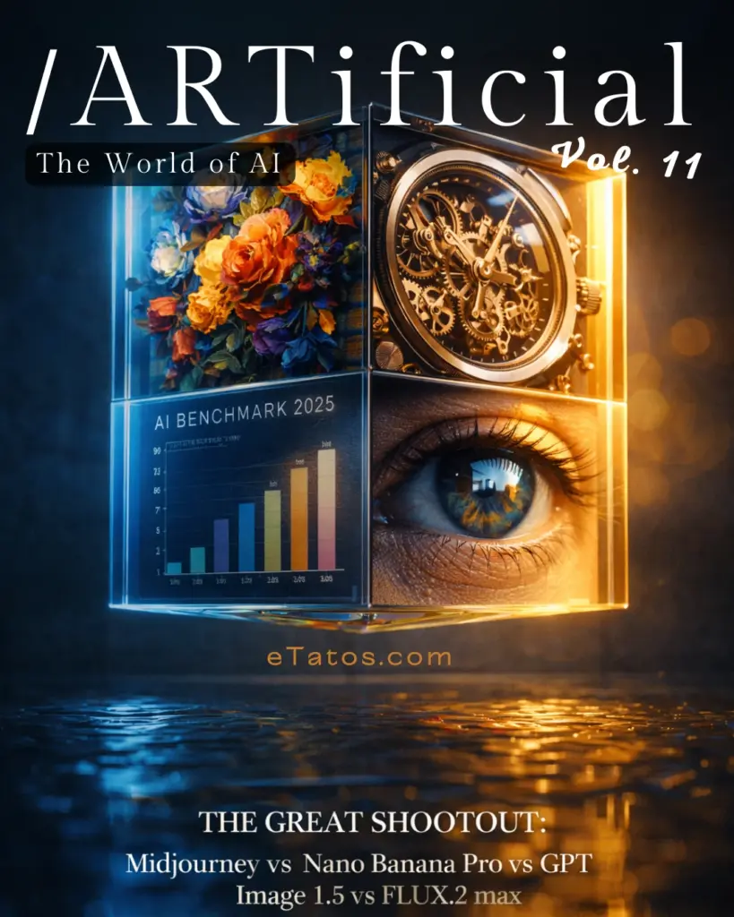 ARTificial Magazine Vol. 11 cover — The Great Shootout, AI Benchmark 2025