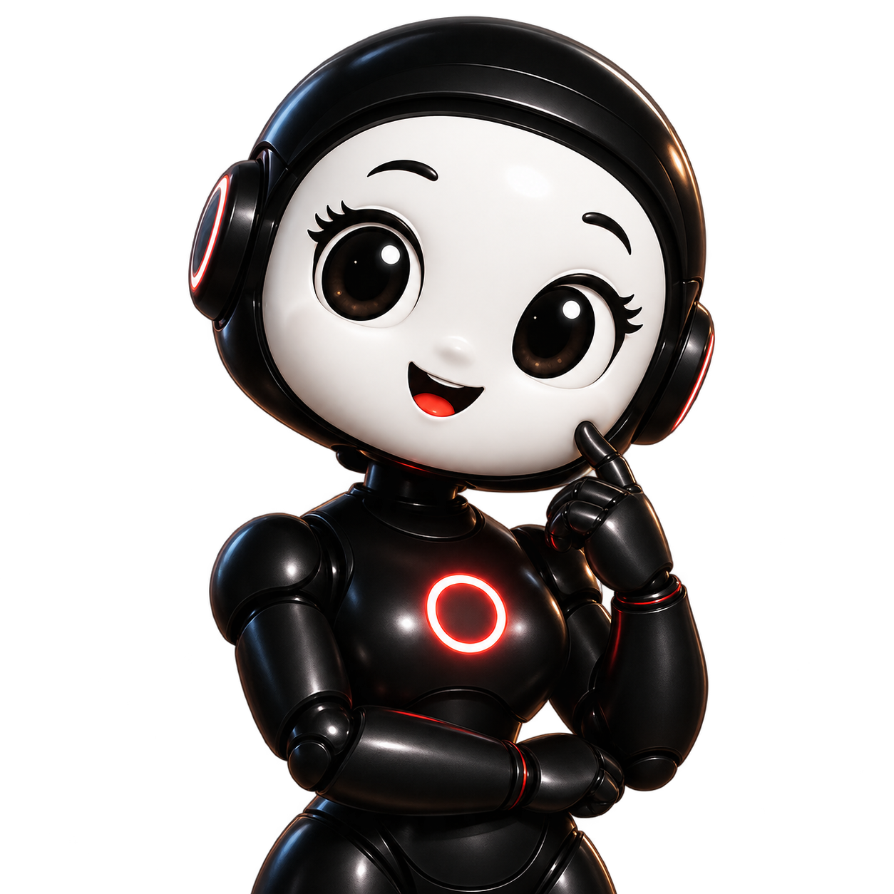 Tata, the black eTatos robot holding a paintbrush